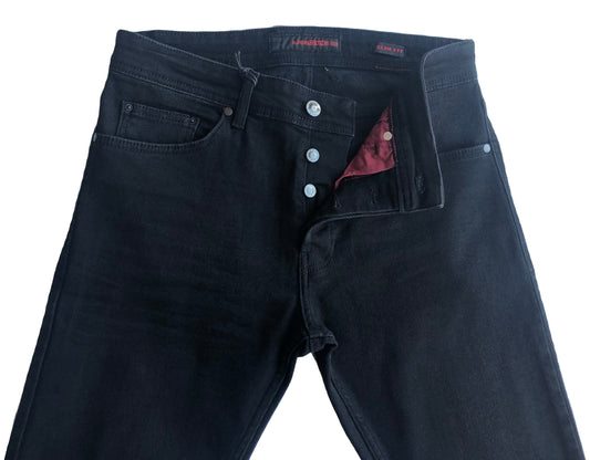 JEANS Slim Fit Homme, Noir Coton Confortable B378