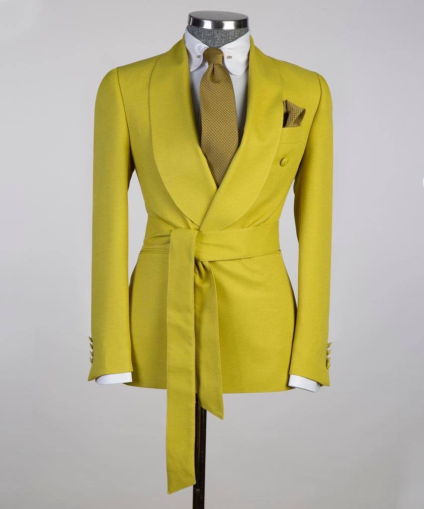 Men's 2 Piece Suit, Green, Belted Design, Costume