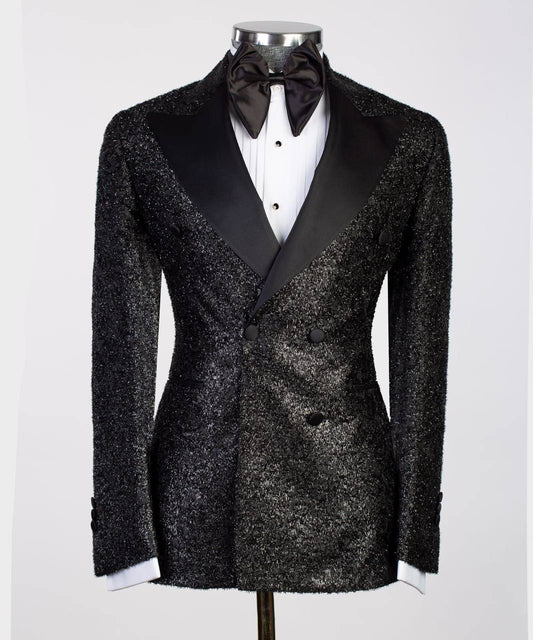 Two Piece Shiny Black Tuxedo