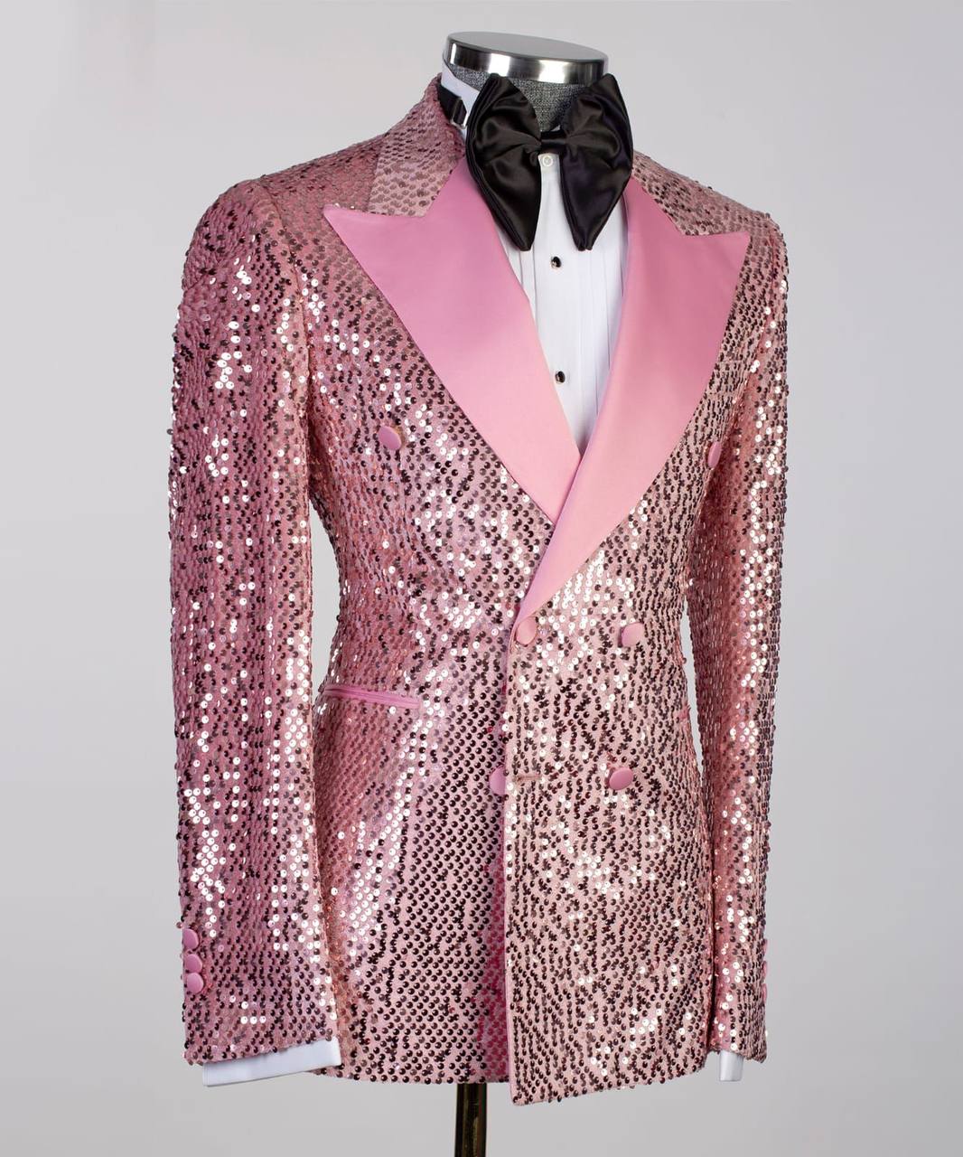 Men's 2 Piece Sequin Pink Tuxedo Suit
