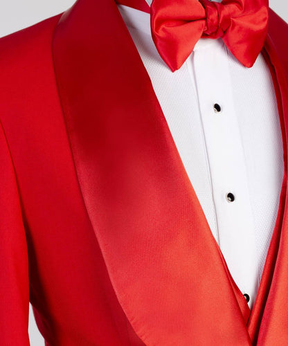 Smoking rouge 3 pièces pour homme, costume, costume, look élégant, idéal pour mariage, spectacles, bal, célébrations 