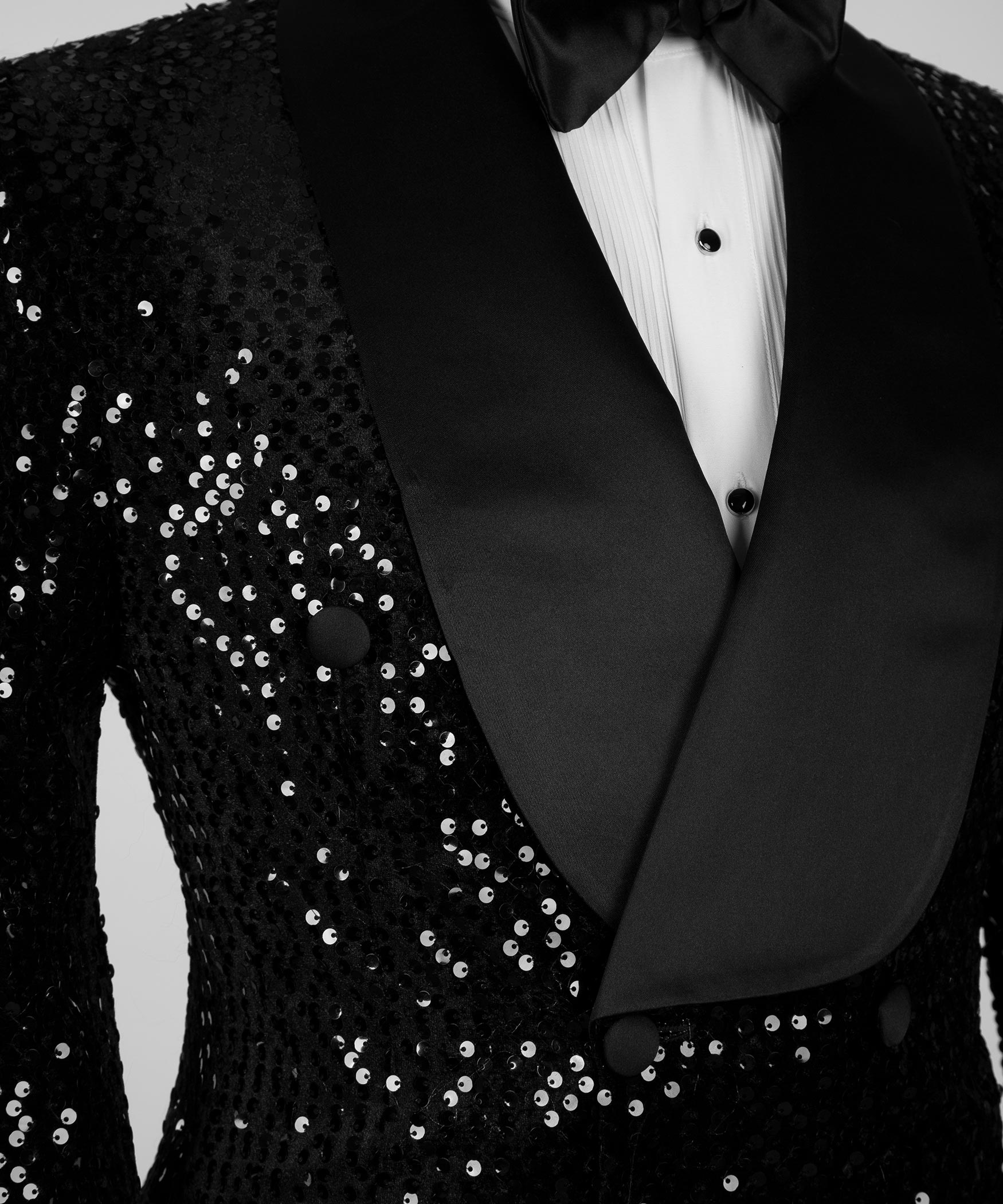 Men s 2 Piece Shining Tuxedo Black Sequin Suit