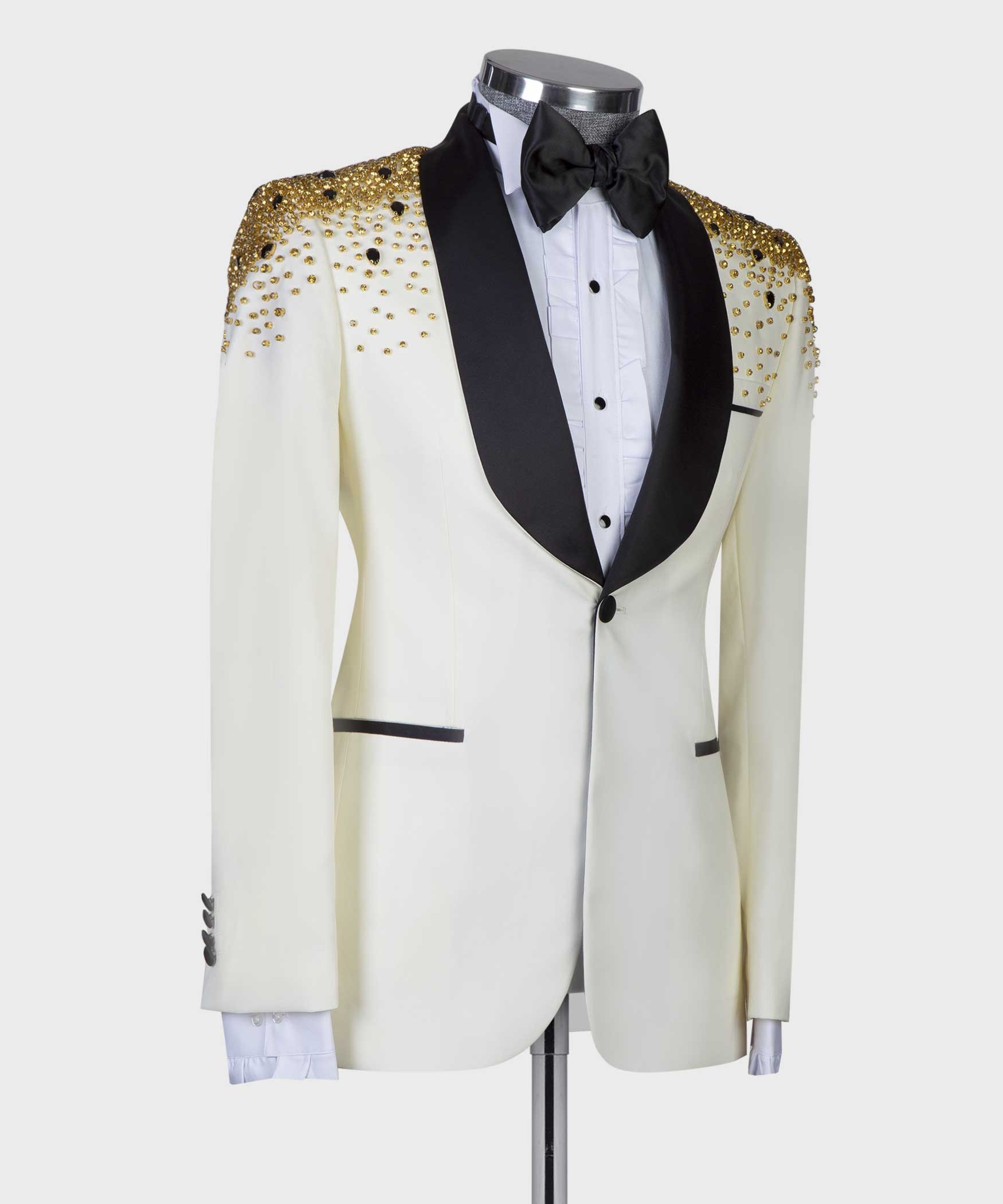 Mens white and sales gold tuxedo