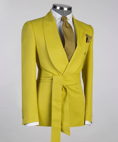 Men's 2 Piece Suit, Green, Belted Design, Costume