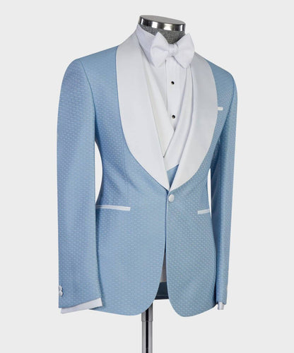 Men's 3 Piece Blue Tuxedo, Suit, Costume