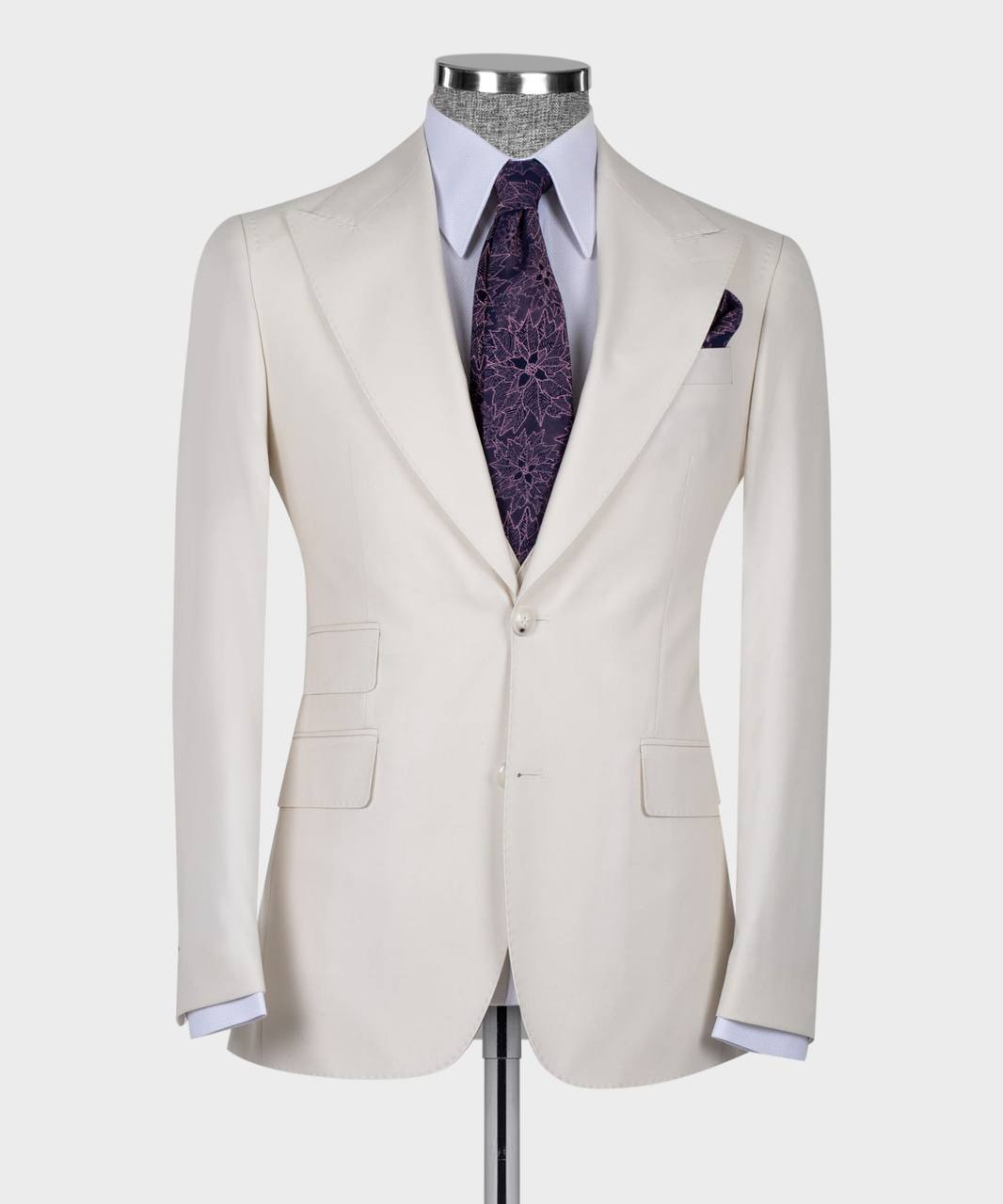 Men's 3 Piece, Beige Classic Suit