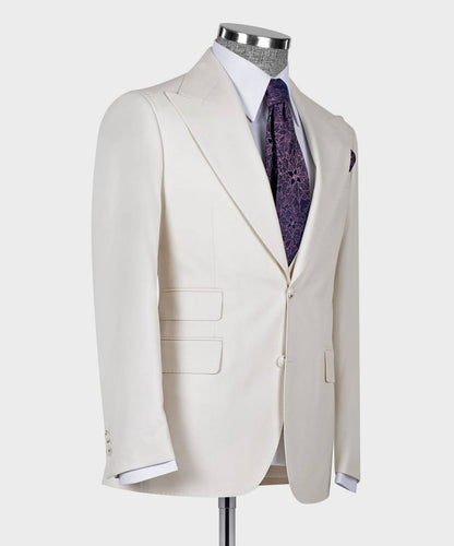 Men's 3 Piece, Beige Classic Suit