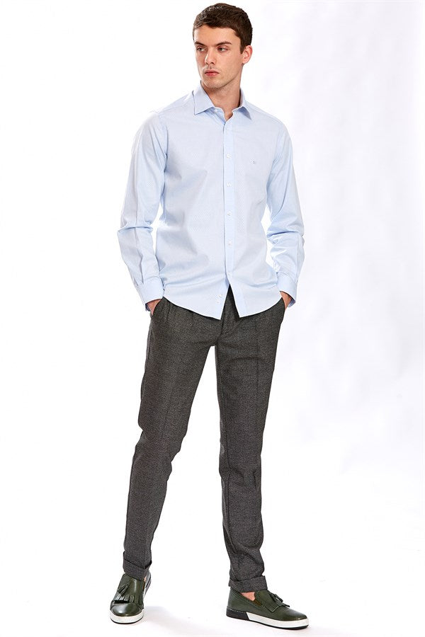 Chemise Regular Fit Bleu Coton Homme - Bristol