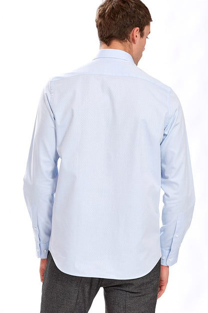 Chemise Regular Fit Bleu Coton Homme - Bristol