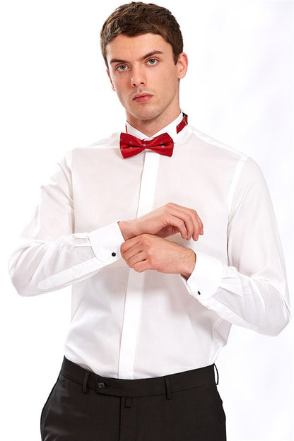 Chemise Homme Blanche En Coton Coupe Slim - Pregna